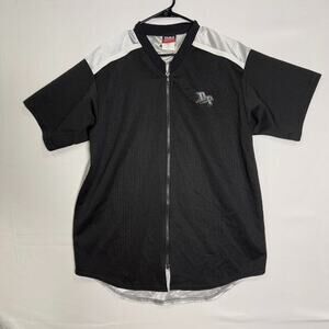 Detroit Pistons NBA Majestic Men's Zip-up Black Jersey Shirt‎ Size L 90s Vintage